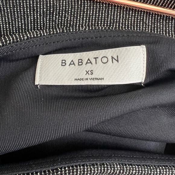 Aritzia Babaton Sculpt Knit Silver Metallic Sparkle Black Crop Tank Top Bralette - Picture 3 of 4